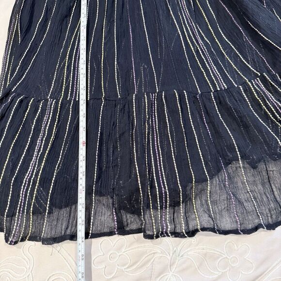 Mango MNG Dobby Stripe Cotton Blend Sundress Midi Flowy Size 8 Sleeveless - Picture 10 of 11